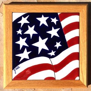 American Flag Tile- framed